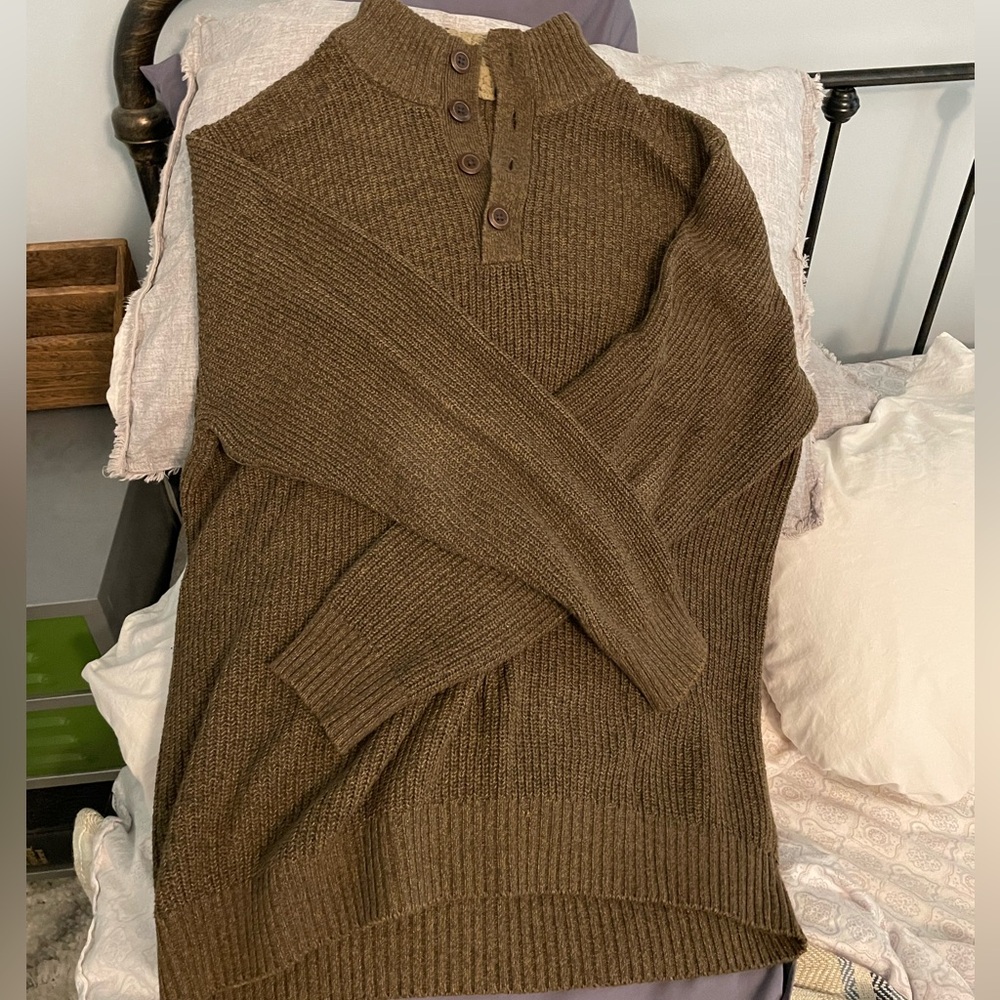 Mens Bass 1/4 button sweater